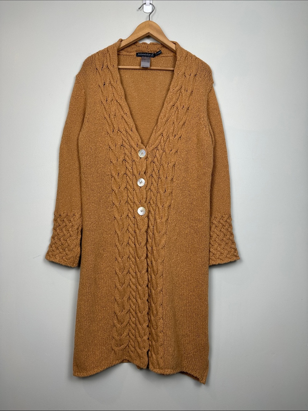 Ireland eye wool cashmere sweater long cardigan sweater cableknit minimalist